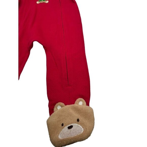 Little Me "My First Christmas" Teddy Bear Footed Bodysuit, Red, 6M - Picture 12 of 12